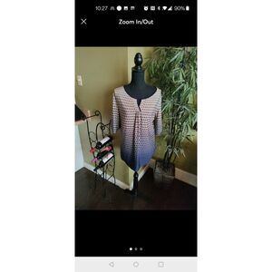 Woman's super cute ombre style mid length sleeves with polkadot., Blouse